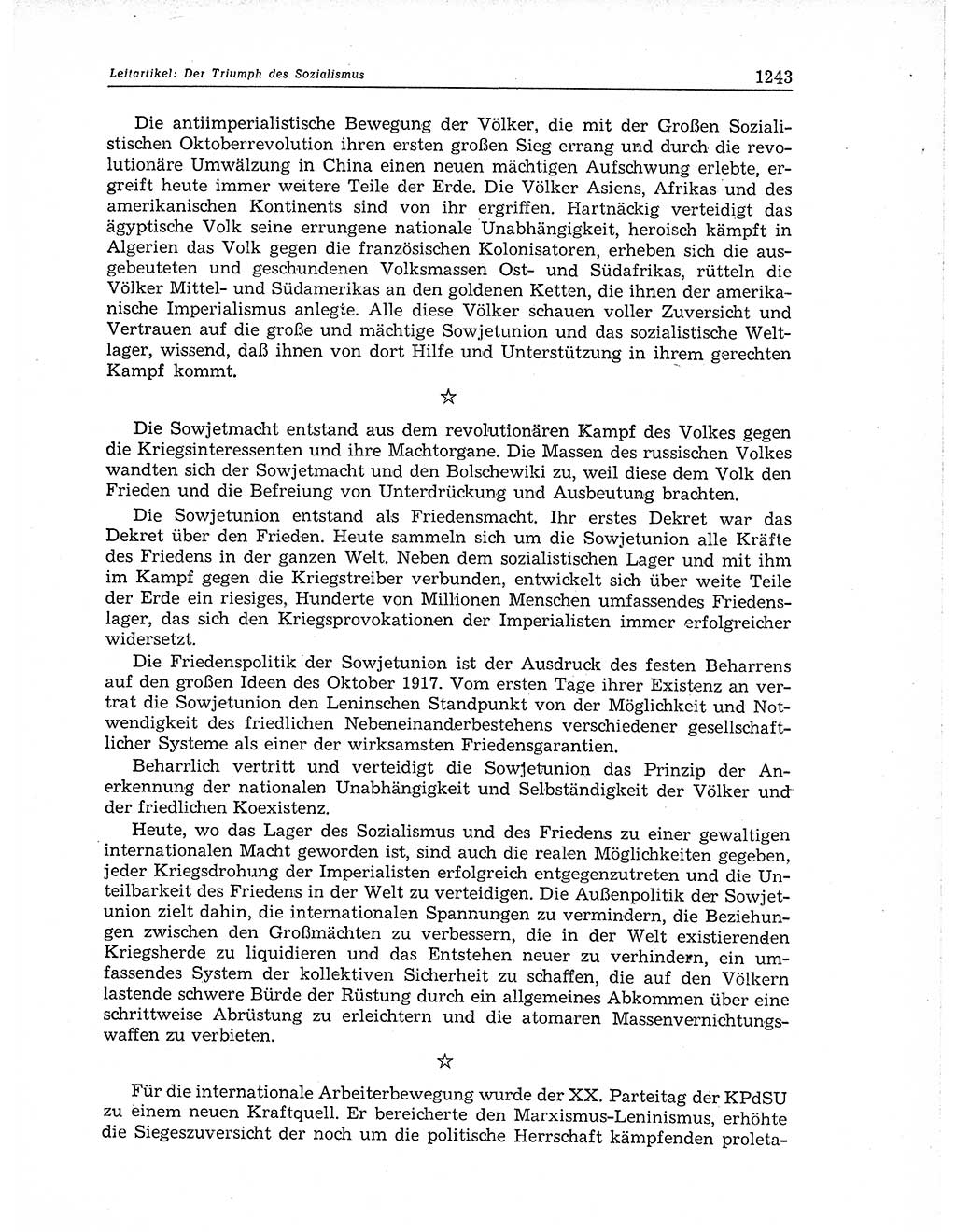 Neuer Weg (NW), Organ des Zentralkomitees (ZK) der SED (Sozialistische Einheitspartei Deutschlands) für Fragen des Parteiaufbaus und des Parteilebens, 11. Jahrgang [Deutsche Demokratische Republik (DDR)] 1956, Seite 1243 (NW ZK SED DDR 1956, S. 1243)