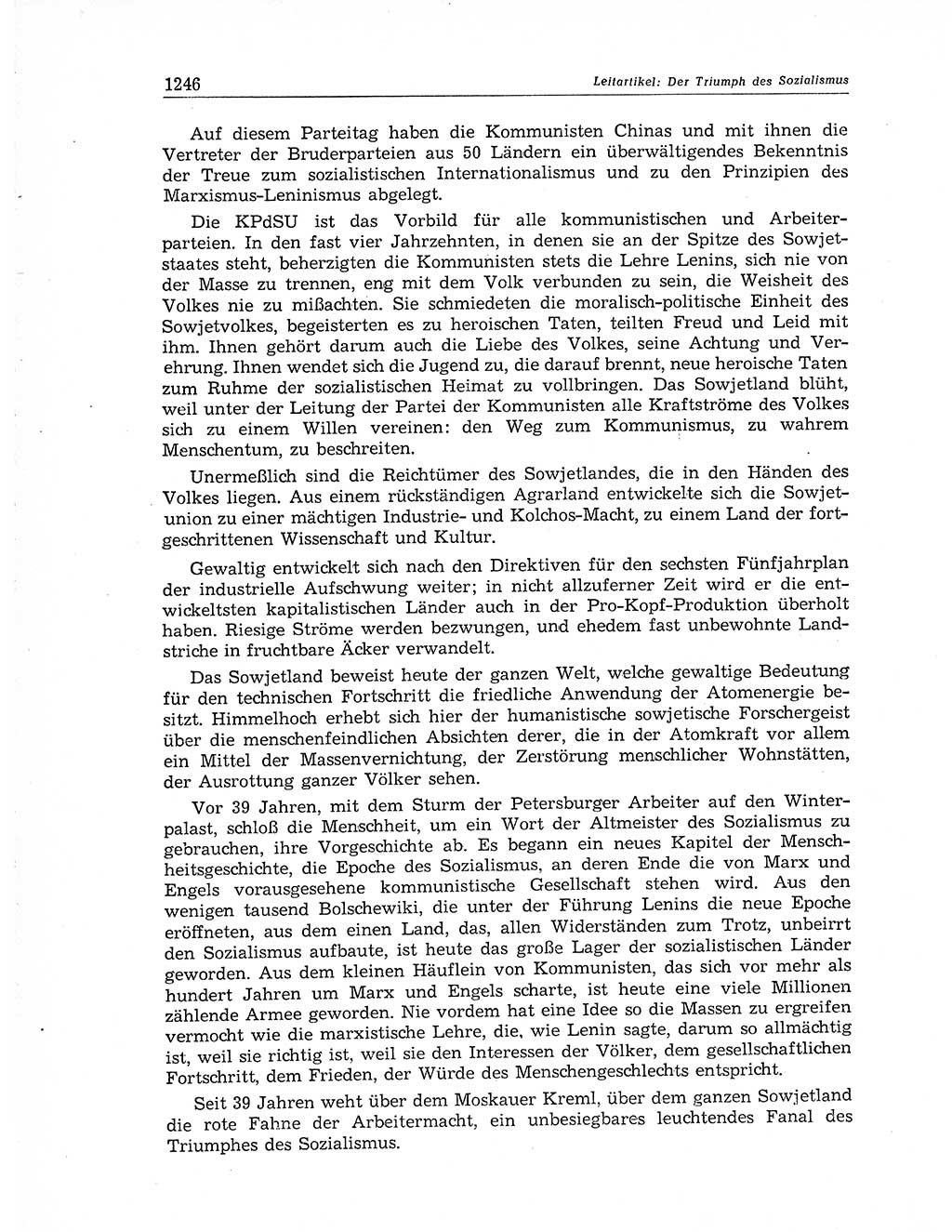 Neuer Weg (NW), Organ des Zentralkomitees (ZK) der SED (Sozialistische Einheitspartei Deutschlands) für Fragen des Parteiaufbaus und des Parteilebens, 11. Jahrgang [Deutsche Demokratische Republik (DDR)] 1956, Seite 1246 (NW ZK SED DDR 1956, S. 1246)