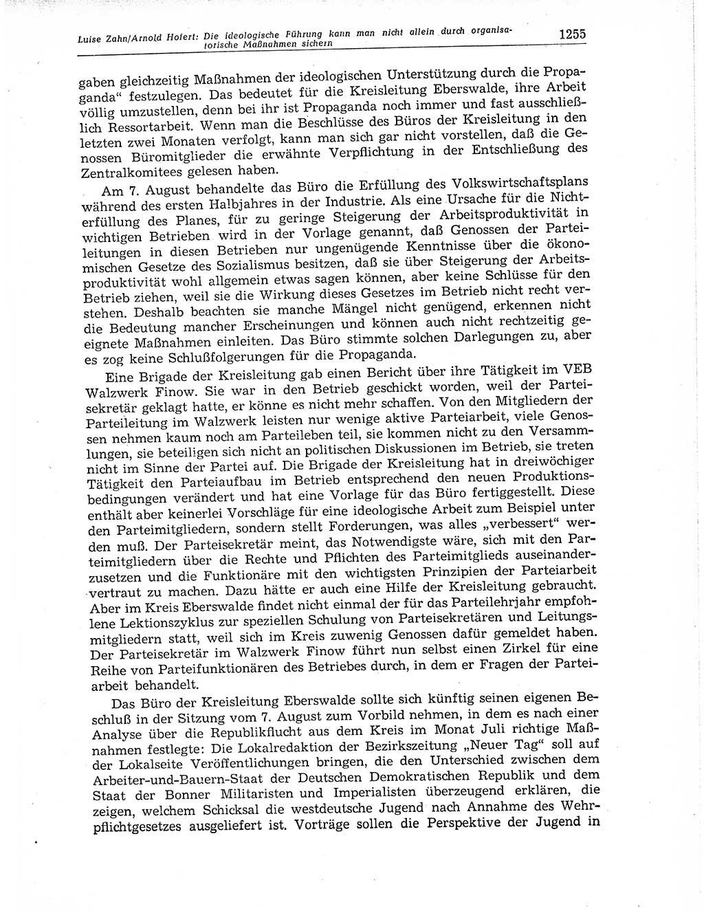 Neuer Weg (NW), Organ des Zentralkomitees (ZK) der SED (Sozialistische Einheitspartei Deutschlands) für Fragen des Parteiaufbaus und des Parteilebens, 11. Jahrgang [Deutsche Demokratische Republik (DDR)] 1956, Seite 1255 (NW ZK SED DDR 1956, S. 1255)