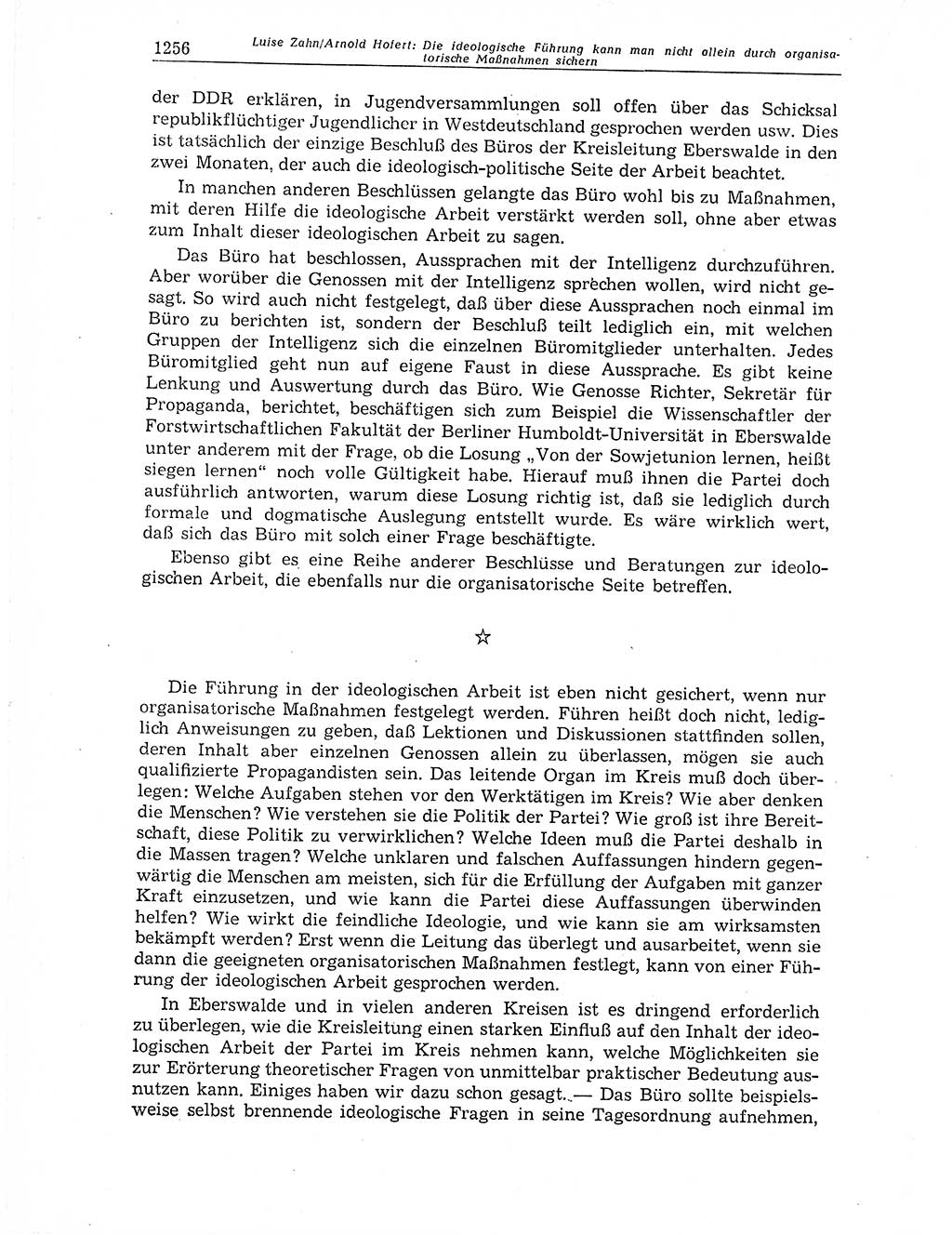 Neuer Weg (NW), Organ des Zentralkomitees (ZK) der SED (Sozialistische Einheitspartei Deutschlands) für Fragen des Parteiaufbaus und des Parteilebens, 11. Jahrgang [Deutsche Demokratische Republik (DDR)] 1956, Seite 1256 (NW ZK SED DDR 1956, S. 1256)