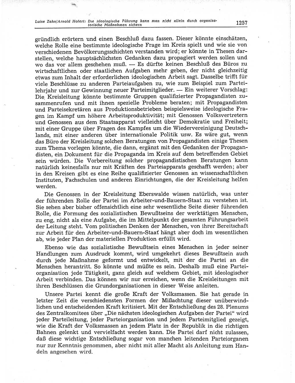 Neuer Weg (NW), Organ des Zentralkomitees (ZK) der SED (Sozialistische Einheitspartei Deutschlands) für Fragen des Parteiaufbaus und des Parteilebens, 11. Jahrgang [Deutsche Demokratische Republik (DDR)] 1956, Seite 1257 (NW ZK SED DDR 1956, S. 1257)