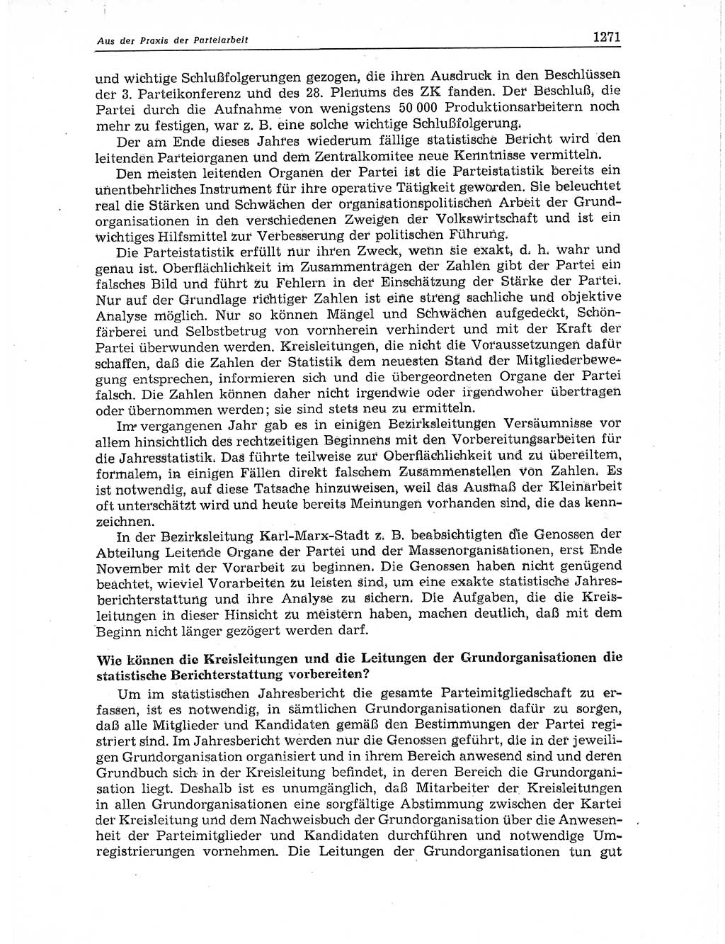 Neuer Weg (NW), Organ des Zentralkomitees (ZK) der SED (Sozialistische Einheitspartei Deutschlands) für Fragen des Parteiaufbaus und des Parteilebens, 11. Jahrgang [Deutsche Demokratische Republik (DDR)] 1956, Seite 1271 (NW ZK SED DDR 1956, S. 1271)