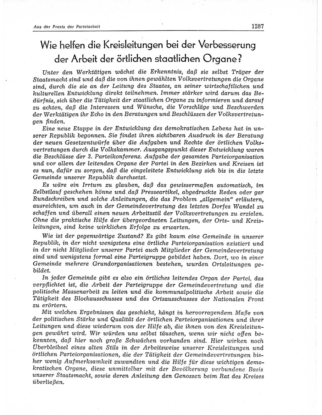 Neuer Weg (NW), Organ des Zentralkomitees (ZK) der SED (Sozialistische Einheitspartei Deutschlands) für Fragen des Parteiaufbaus und des Parteilebens, 11. Jahrgang [Deutsche Demokratische Republik (DDR)] 1956, Seite 1287 (NW ZK SED DDR 1956, S. 1287)