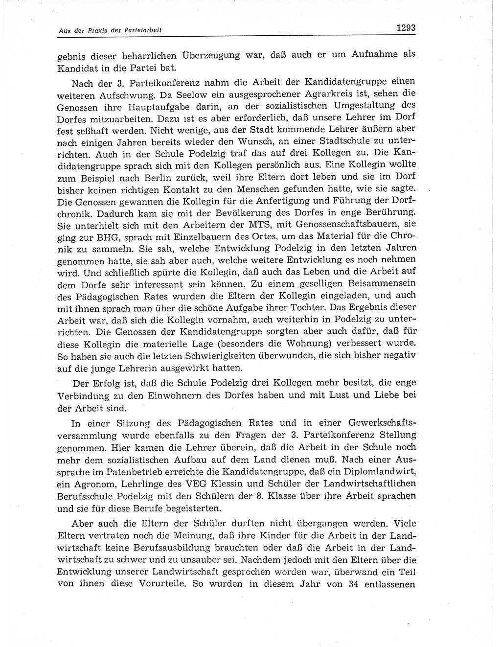 Neuer Weg (NW), Organ des Zentralkomitees (ZK) der SED (Sozialistische Einheitspartei Deutschlands) für Fragen des Parteiaufbaus und des Parteilebens, 11. Jahrgang [Deutsche Demokratische Republik (DDR)] 1956, Seite 1293 (NW ZK SED DDR 1956, S. 1293)