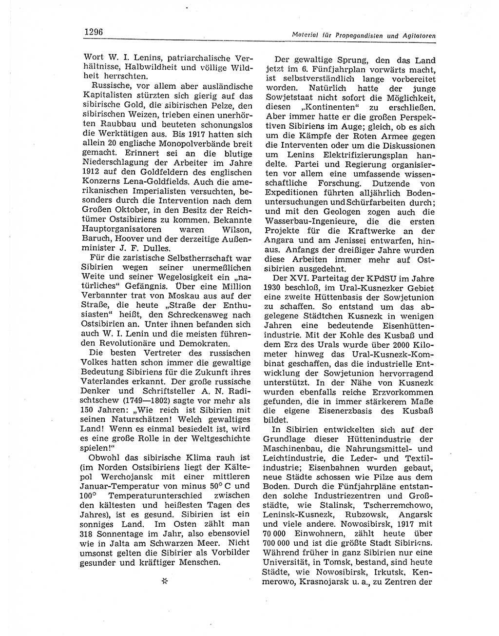 Neuer Weg (NW), Organ des Zentralkomitees (ZK) der SED (Sozialistische Einheitspartei Deutschlands) für Fragen des Parteiaufbaus und des Parteilebens, 11. Jahrgang [Deutsche Demokratische Republik (DDR)] 1956, Seite 1296 (NW ZK SED DDR 1956, S. 1296)