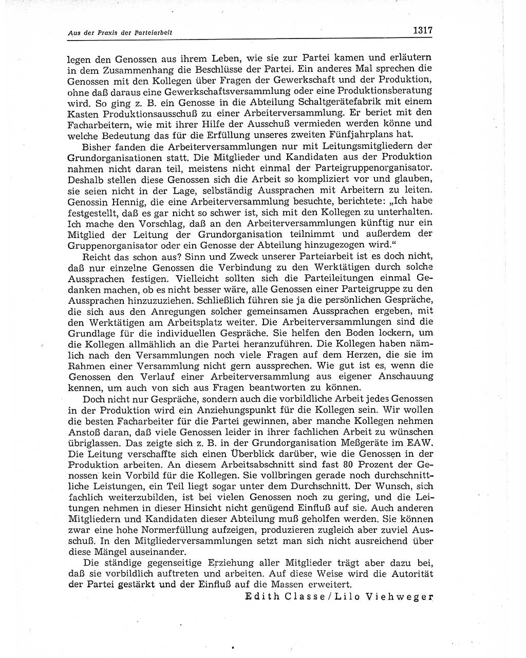 Neuer Weg (NW), Organ des Zentralkomitees (ZK) der SED (Sozialistische Einheitspartei Deutschlands) für Fragen des Parteiaufbaus und des Parteilebens, 11. Jahrgang [Deutsche Demokratische Republik (DDR)] 1956, Seite 1317 (NW ZK SED DDR 1956, S. 1317)