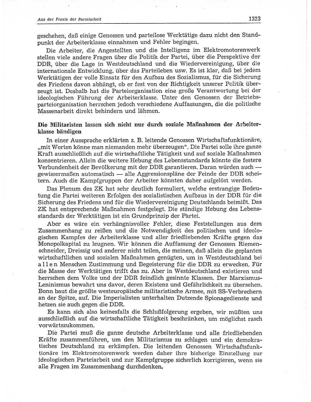 Neuer Weg (NW), Organ des Zentralkomitees (ZK) der SED (Sozialistische Einheitspartei Deutschlands) für Fragen des Parteiaufbaus und des Parteilebens, 11. Jahrgang [Deutsche Demokratische Republik (DDR)] 1956, Seite 1323 (NW ZK SED DDR 1956, S. 1323)