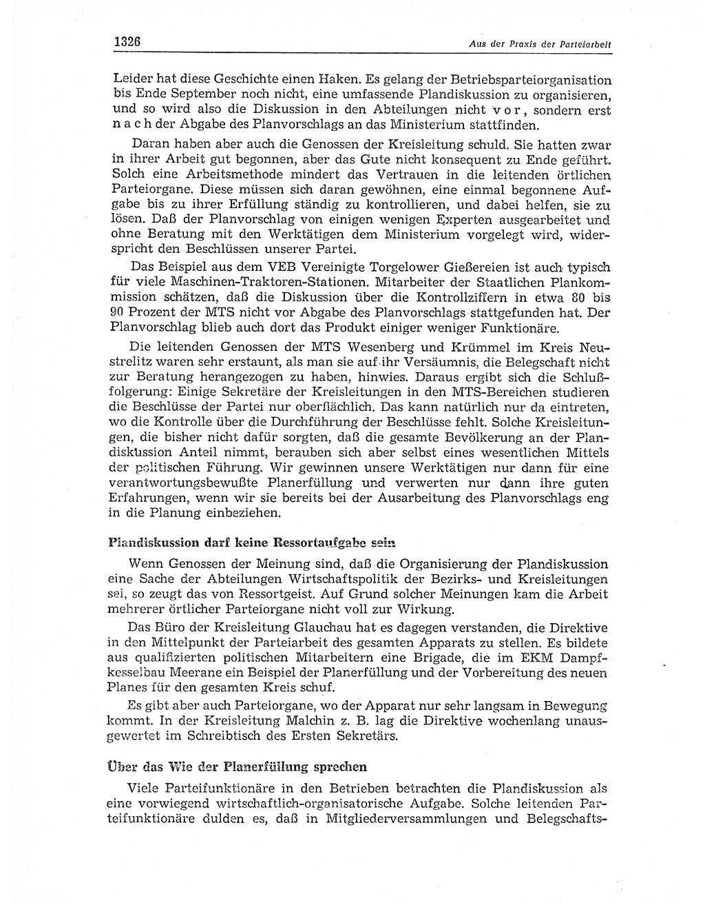 Neuer Weg (NW), Organ des Zentralkomitees (ZK) der SED (Sozialistische Einheitspartei Deutschlands) für Fragen des Parteiaufbaus und des Parteilebens, 11. Jahrgang [Deutsche Demokratische Republik (DDR)] 1956, Seite 1326 (NW ZK SED DDR 1956, S. 1326)