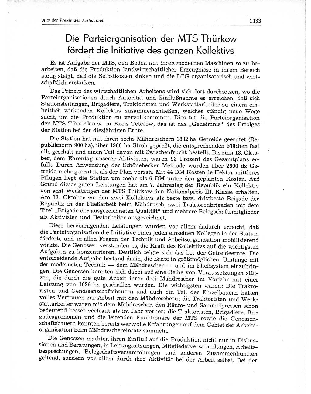 Neuer Weg (NW), Organ des Zentralkomitees (ZK) der SED (Sozialistische Einheitspartei Deutschlands) für Fragen des Parteiaufbaus und des Parteilebens, 11. Jahrgang [Deutsche Demokratische Republik (DDR)] 1956, Seite 1333 (NW ZK SED DDR 1956, S. 1333)