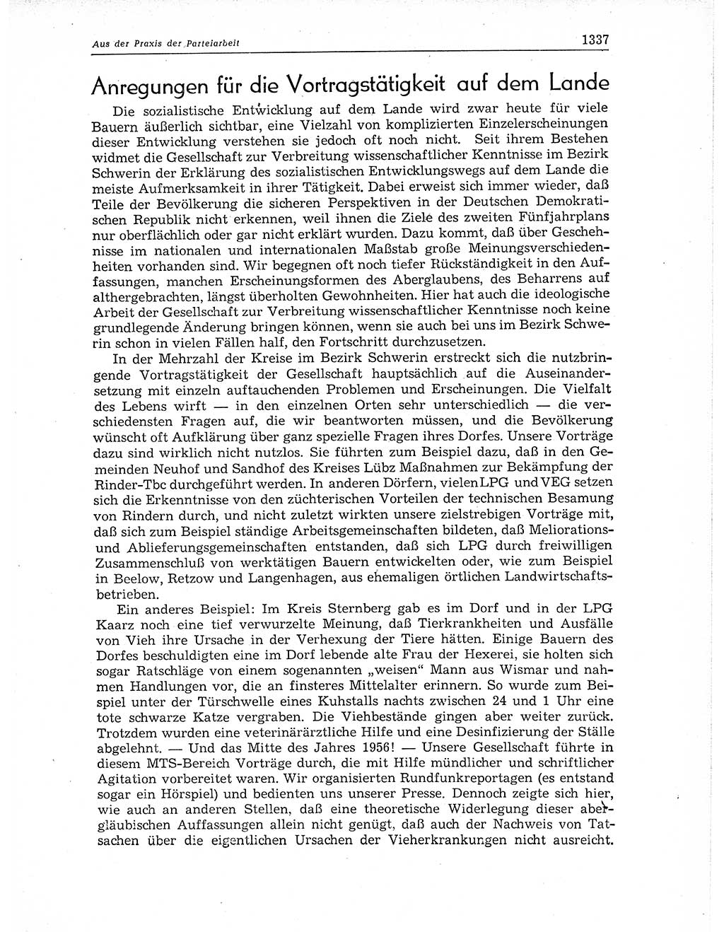 Neuer Weg (NW), Organ des Zentralkomitees (ZK) der SED (Sozialistische Einheitspartei Deutschlands) für Fragen des Parteiaufbaus und des Parteilebens, 11. Jahrgang [Deutsche Demokratische Republik (DDR)] 1956, Seite 1337 (NW ZK SED DDR 1956, S. 1337)