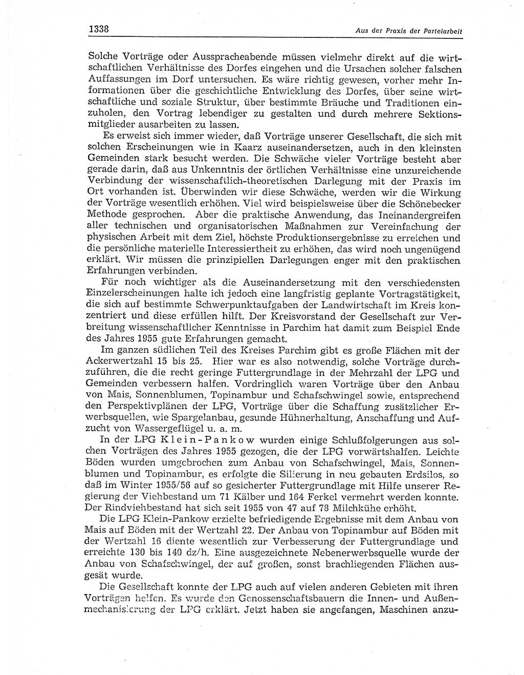 Neuer Weg (NW), Organ des Zentralkomitees (ZK) der SED (Sozialistische Einheitspartei Deutschlands) für Fragen des Parteiaufbaus und des Parteilebens, 11. Jahrgang [Deutsche Demokratische Republik (DDR)] 1956, Seite 1338 (NW ZK SED DDR 1956, S. 1338)