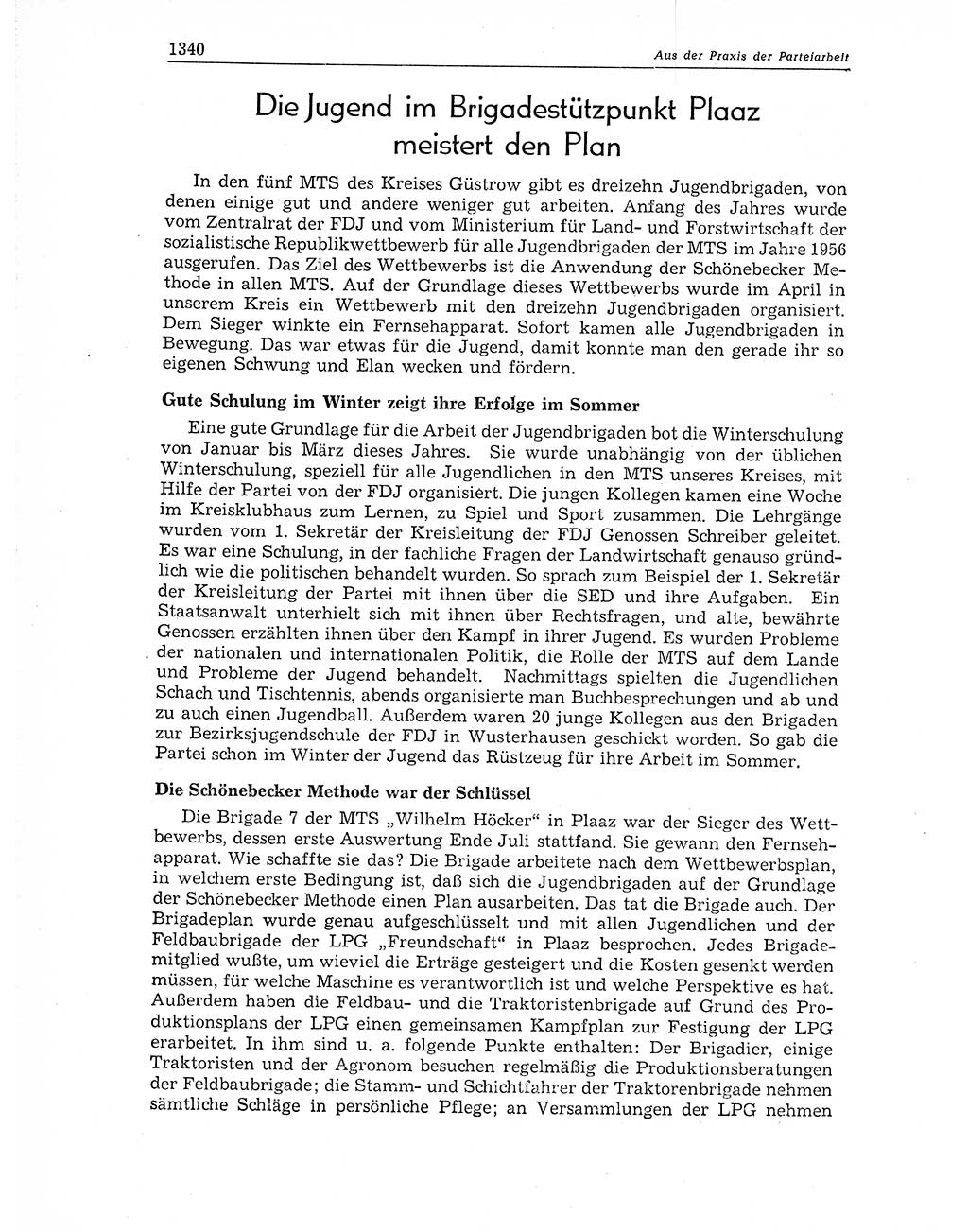 Neuer Weg (NW), Organ des Zentralkomitees (ZK) der SED (Sozialistische Einheitspartei Deutschlands) für Fragen des Parteiaufbaus und des Parteilebens, 11. Jahrgang [Deutsche Demokratische Republik (DDR)] 1956, Seite 1340 (NW ZK SED DDR 1956, S. 1340)