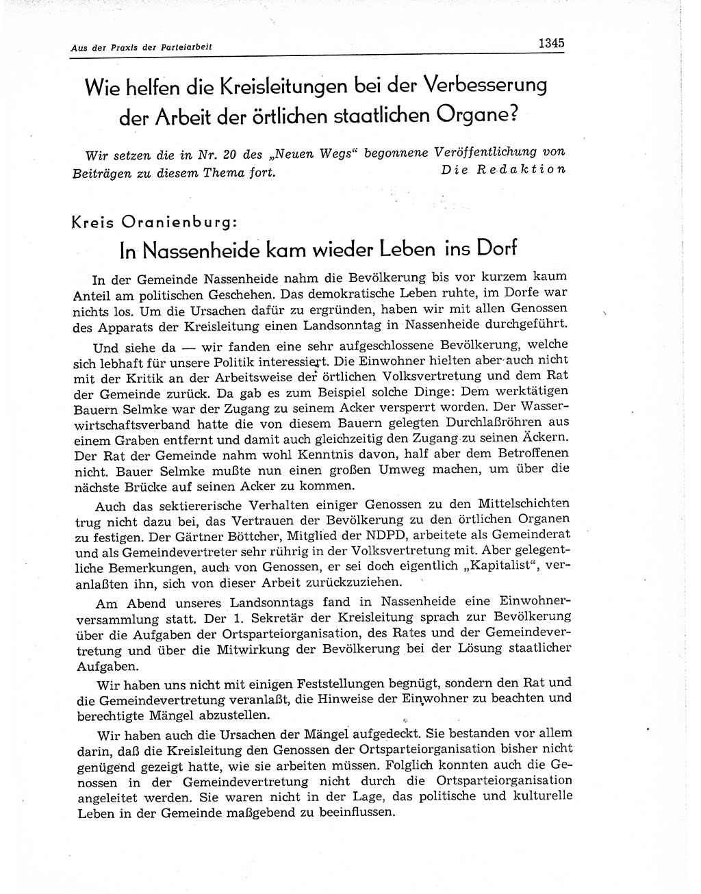 Neuer Weg (NW), Organ des Zentralkomitees (ZK) der SED (Sozialistische Einheitspartei Deutschlands) für Fragen des Parteiaufbaus und des Parteilebens, 11. Jahrgang [Deutsche Demokratische Republik (DDR)] 1956, Seite 1345 (NW ZK SED DDR 1956, S. 1345)