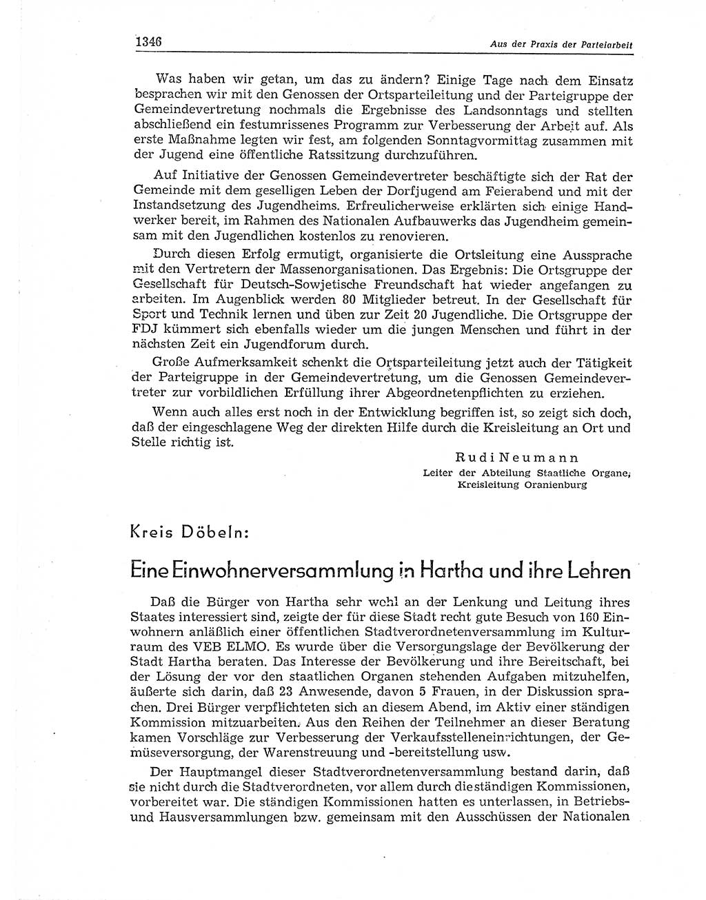 Neuer Weg (NW), Organ des Zentralkomitees (ZK) der SED (Sozialistische Einheitspartei Deutschlands) für Fragen des Parteiaufbaus und des Parteilebens, 11. Jahrgang [Deutsche Demokratische Republik (DDR)] 1956, Seite 1346 (NW ZK SED DDR 1956, S. 1346)