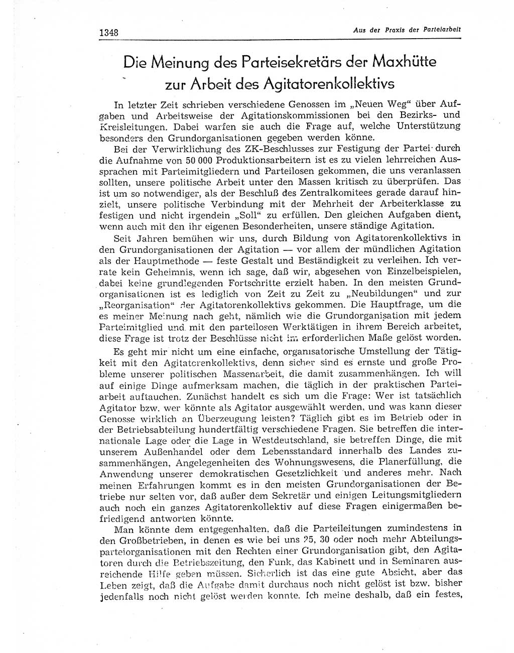 Neuer Weg (NW), Organ des Zentralkomitees (ZK) der SED (Sozialistische Einheitspartei Deutschlands) für Fragen des Parteiaufbaus und des Parteilebens, 11. Jahrgang [Deutsche Demokratische Republik (DDR)] 1956, Seite 1348 (NW ZK SED DDR 1956, S. 1348)