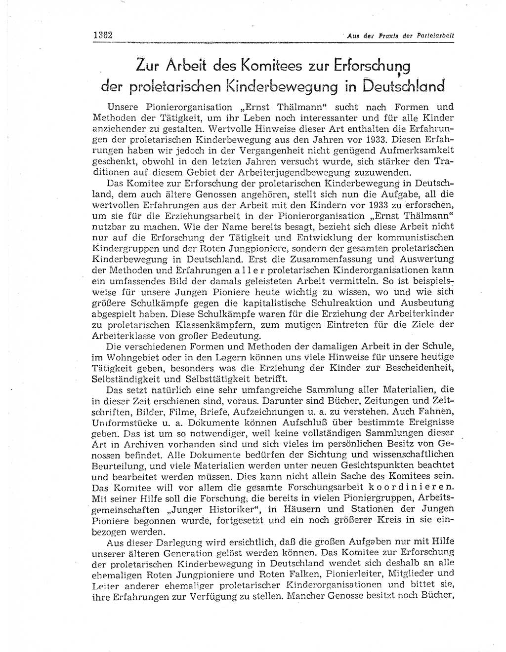 Neuer Weg (NW), Organ des Zentralkomitees (ZK) der SED (Sozialistische Einheitspartei Deutschlands) für Fragen des Parteiaufbaus und des Parteilebens, 11. Jahrgang [Deutsche Demokratische Republik (DDR)] 1956, Seite 1362 (NW ZK SED DDR 1956, S. 1362)