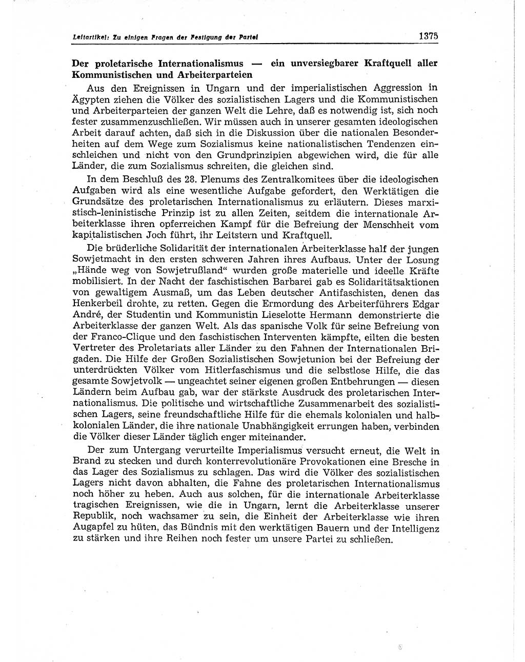 Neuer Weg (NW), Organ des Zentralkomitees (ZK) der SED (Sozialistische Einheitspartei Deutschlands) für Fragen des Parteiaufbaus und des Parteilebens, 11. Jahrgang [Deutsche Demokratische Republik (DDR)] 1956, Seite 1375 (NW ZK SED DDR 1956, S. 1375)