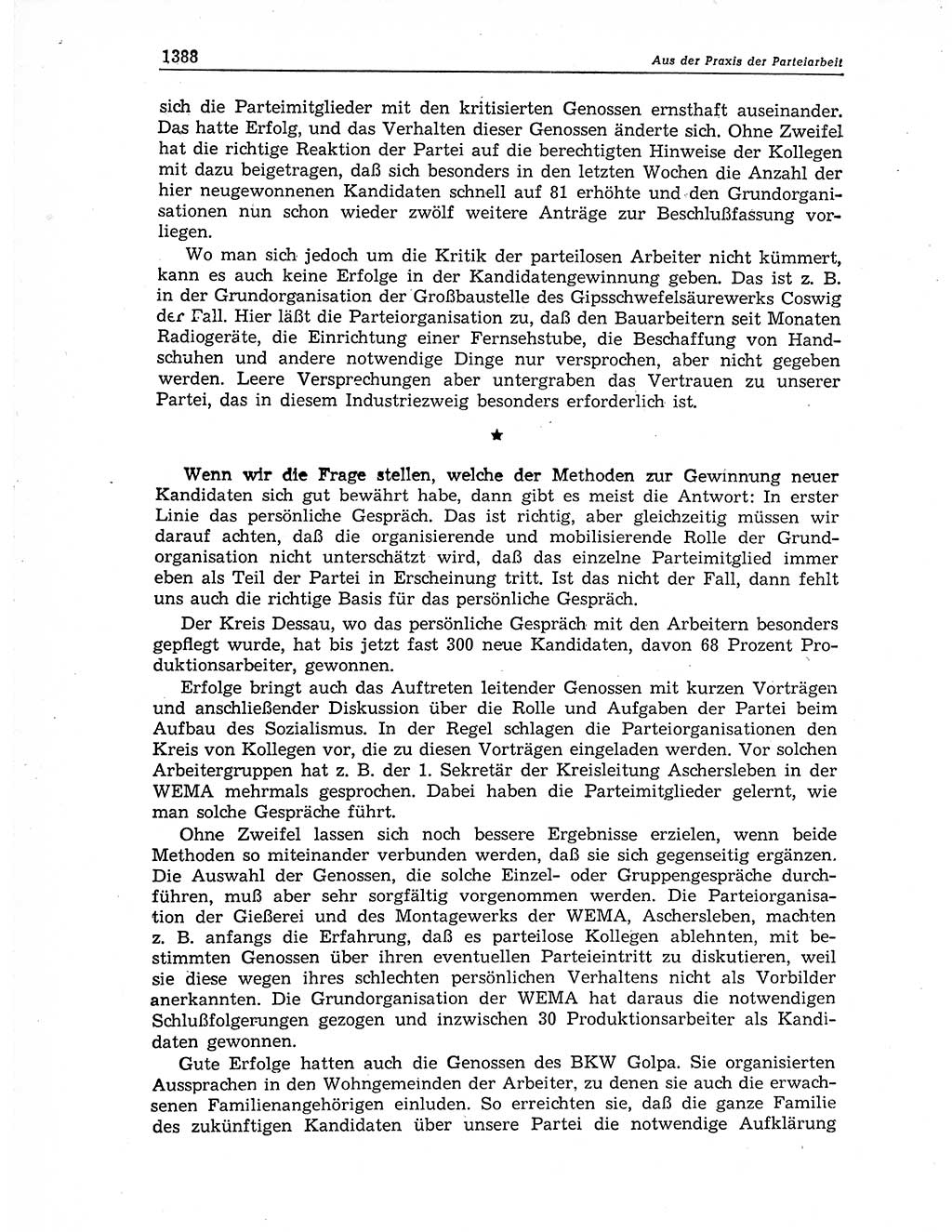 Neuer Weg (NW), Organ des Zentralkomitees (ZK) der SED (Sozialistische Einheitspartei Deutschlands) für Fragen des Parteiaufbaus und des Parteilebens, 11. Jahrgang [Deutsche Demokratische Republik (DDR)] 1956, Seite 1388 (NW ZK SED DDR 1956, S. 1388)