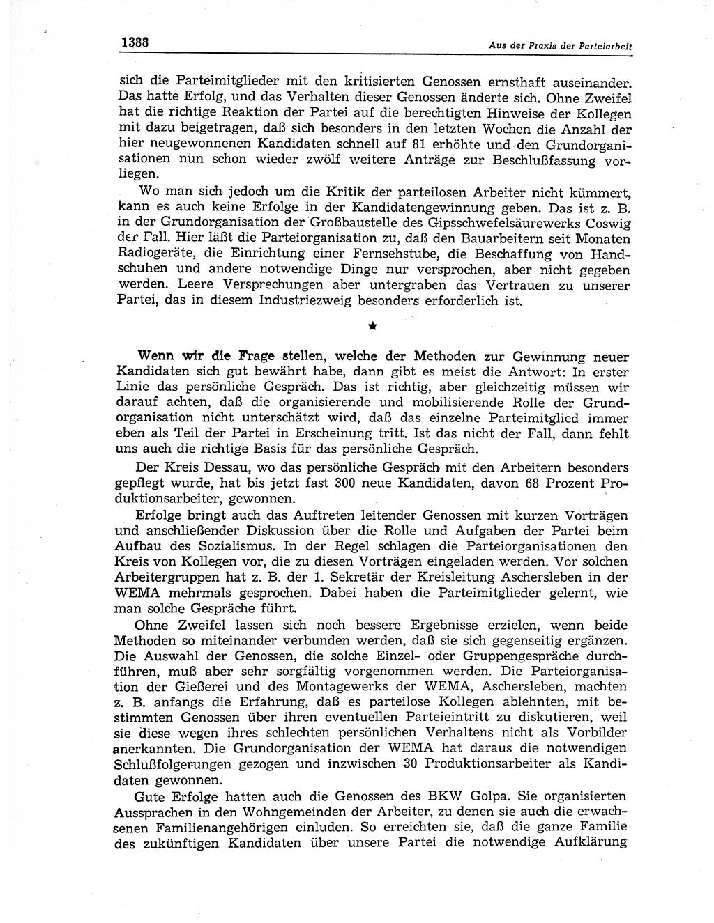 Neuer Weg (NW), Organ des Zentralkomitees (ZK) der SED (Sozialistische Einheitspartei Deutschlands) für Fragen des Parteiaufbaus und des Parteilebens, 11. Jahrgang [Deutsche Demokratische Republik (DDR)] 1956, Seite 1388 (NW ZK SED DDR 1956, S. 1388)