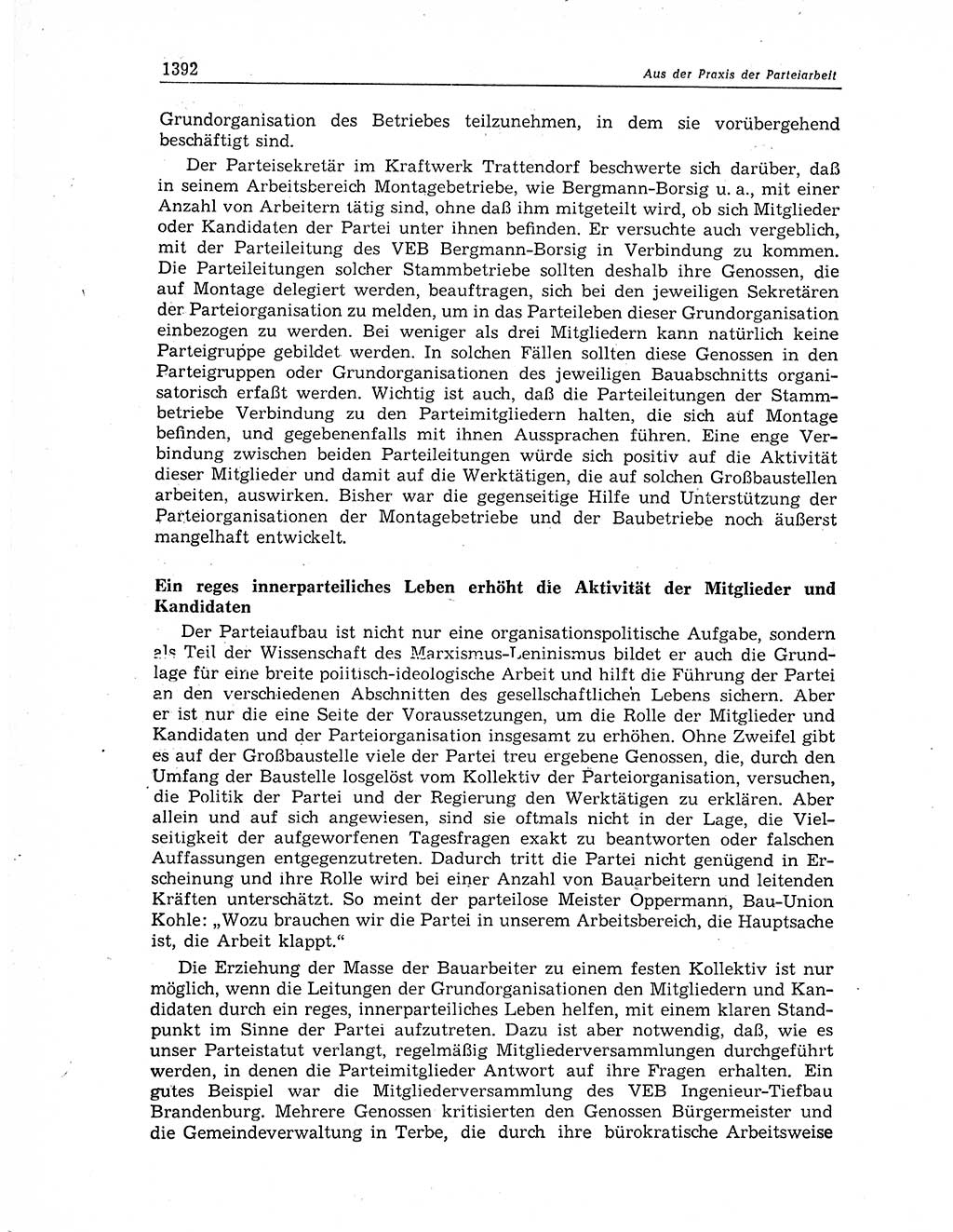 Neuer Weg (NW), Organ des Zentralkomitees (ZK) der SED (Sozialistische Einheitspartei Deutschlands) für Fragen des Parteiaufbaus und des Parteilebens, 11. Jahrgang [Deutsche Demokratische Republik (DDR)] 1956, Seite 1392 (NW ZK SED DDR 1956, S. 1392)