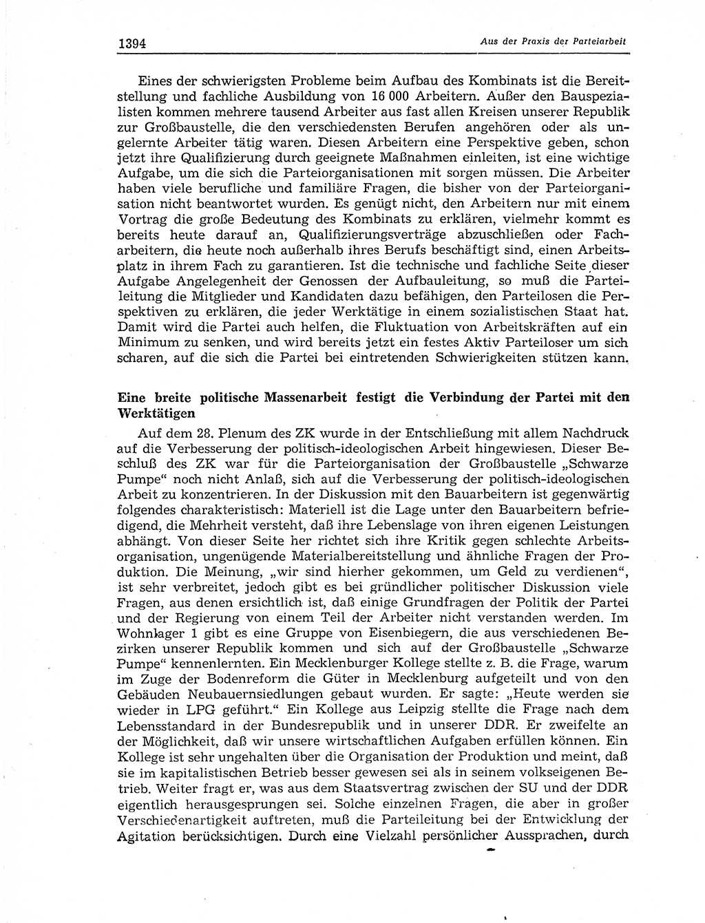 Neuer Weg (NW), Organ des Zentralkomitees (ZK) der SED (Sozialistische Einheitspartei Deutschlands) für Fragen des Parteiaufbaus und des Parteilebens, 11. Jahrgang [Deutsche Demokratische Republik (DDR)] 1956, Seite 1394 (NW ZK SED DDR 1956, S. 1394)