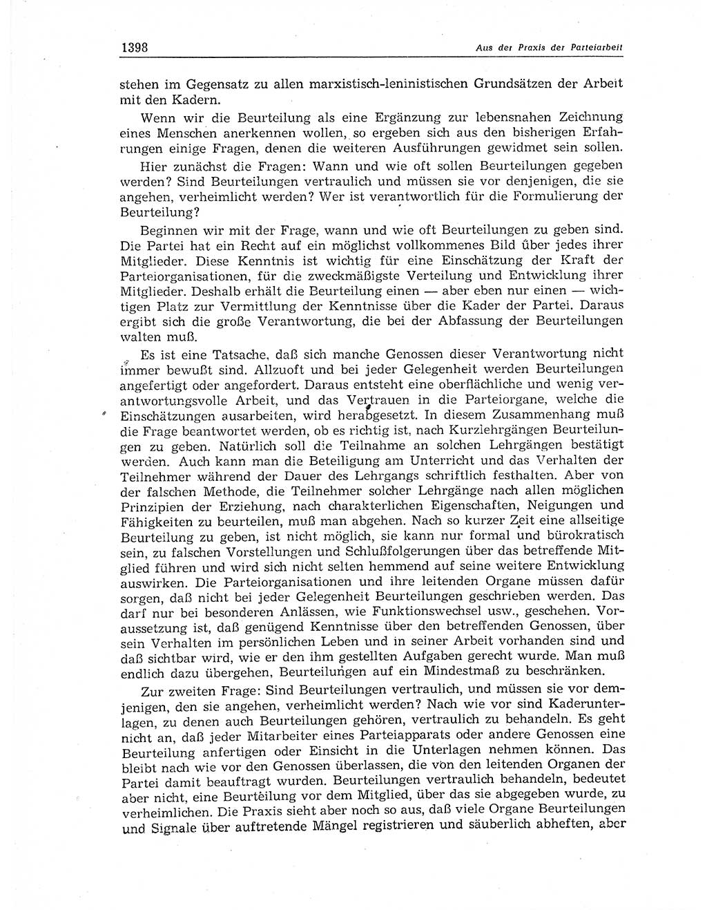 Neuer Weg (NW), Organ des Zentralkomitees (ZK) der SED (Sozialistische Einheitspartei Deutschlands) für Fragen des Parteiaufbaus und des Parteilebens, 11. Jahrgang [Deutsche Demokratische Republik (DDR)] 1956, Seite 1398 (NW ZK SED DDR 1956, S. 1398)