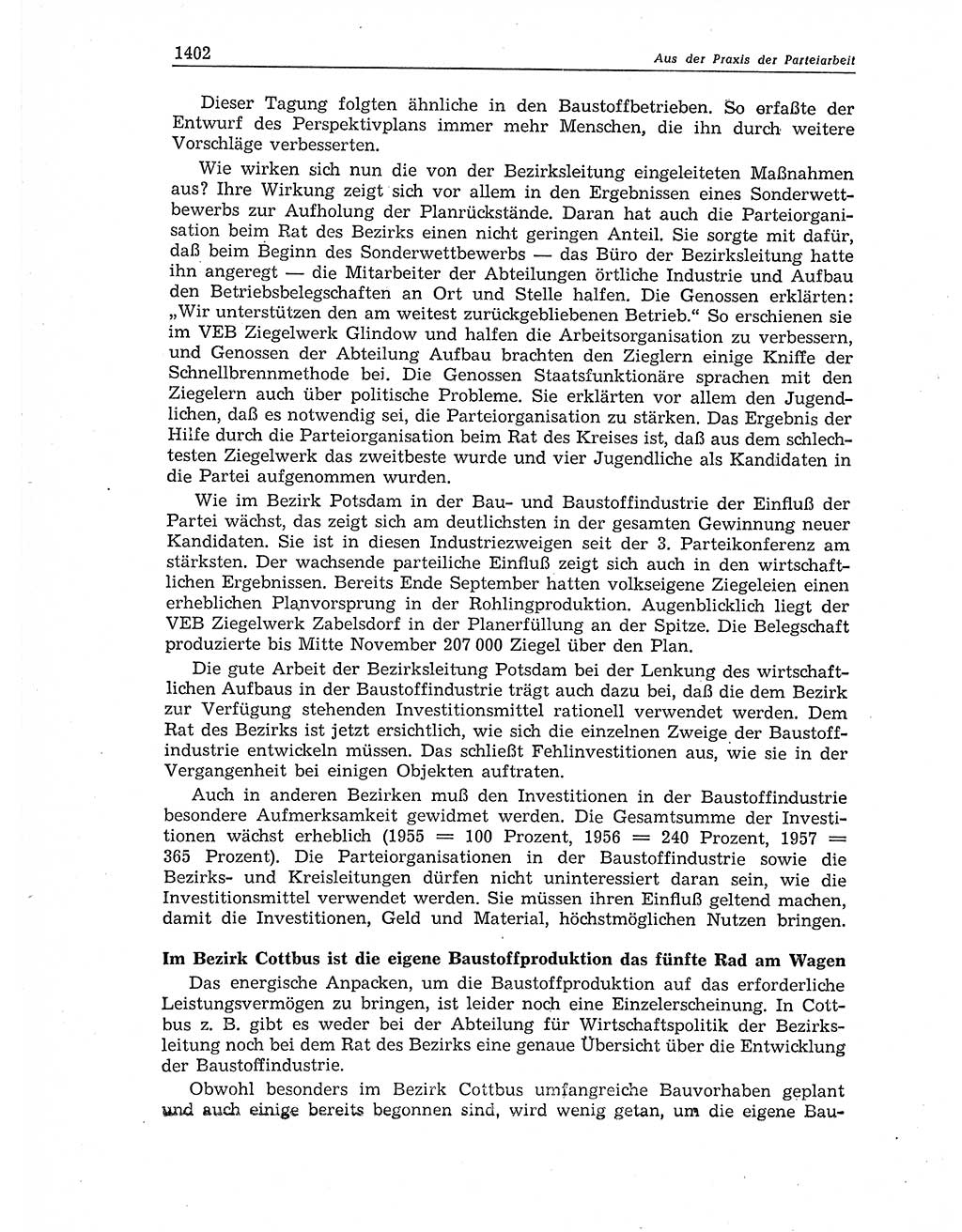 Neuer Weg (NW), Organ des Zentralkomitees (ZK) der SED (Sozialistische Einheitspartei Deutschlands) für Fragen des Parteiaufbaus und des Parteilebens, 11. Jahrgang [Deutsche Demokratische Republik (DDR)] 1956, Seite 1402 (NW ZK SED DDR 1956, S. 1402)