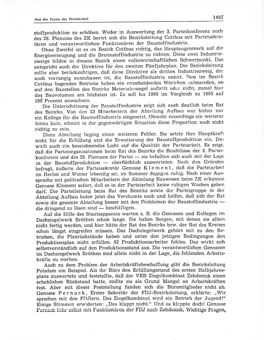 Neuer Weg (NW), Organ des Zentralkomitees (ZK) der SED (Sozialistische Einheitspartei Deutschlands) für Fragen des Parteiaufbaus und des Parteilebens, 11. Jahrgang [Deutsche Demokratische Republik (DDR)] 1956, Seite 1403 (NW ZK SED DDR 1956, S. 1403)