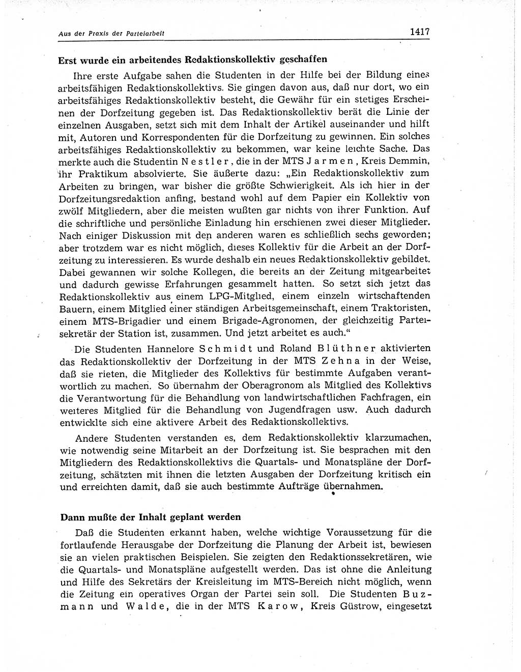 Neuer Weg (NW), Organ des Zentralkomitees (ZK) der SED (Sozialistische Einheitspartei Deutschlands) für Fragen des Parteiaufbaus und des Parteilebens, 11. Jahrgang [Deutsche Demokratische Republik (DDR)] 1956, Seite 1417 (NW ZK SED DDR 1956, S. 1417)
