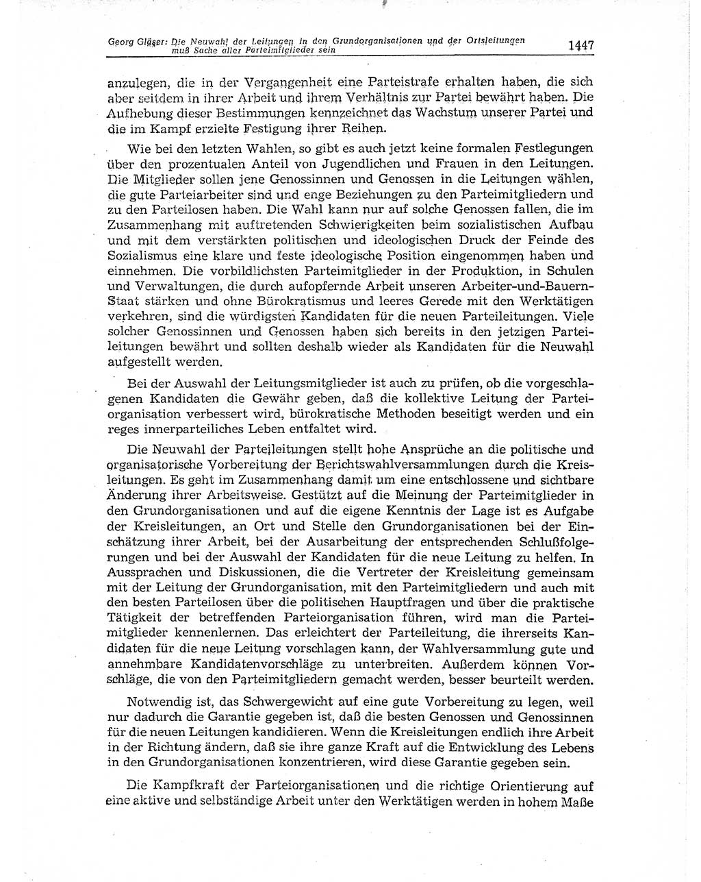 Neuer Weg (NW), Organ des Zentralkomitees (ZK) der SED (Sozialistische Einheitspartei Deutschlands) für Fragen des Parteiaufbaus und des Parteilebens, 11. Jahrgang [Deutsche Demokratische Republik (DDR)] 1956, Seite 1447 (NW ZK SED DDR 1956, S. 1447)