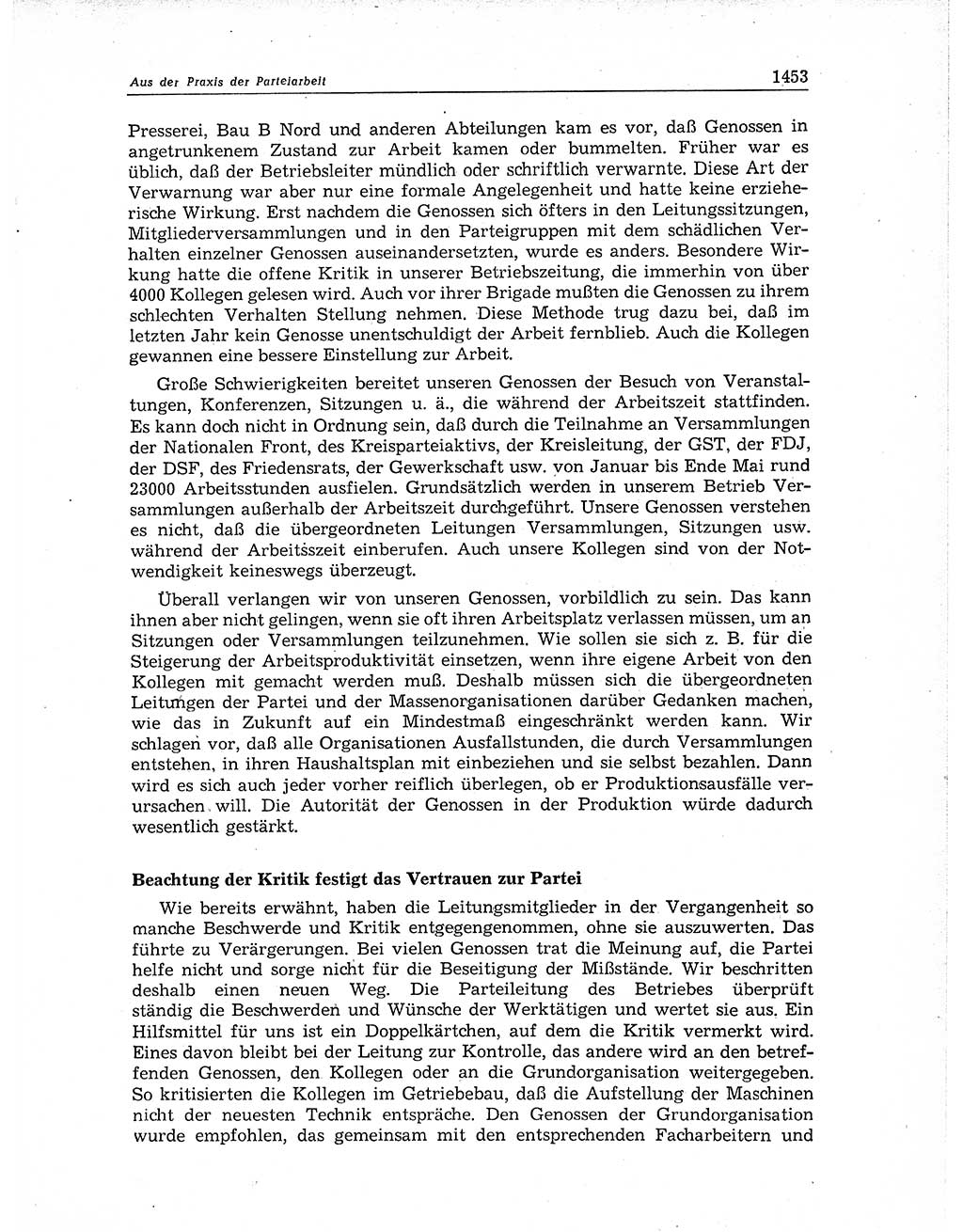 Neuer Weg (NW), Organ des Zentralkomitees (ZK) der SED (Sozialistische Einheitspartei Deutschlands) für Fragen des Parteiaufbaus und des Parteilebens, 11. Jahrgang [Deutsche Demokratische Republik (DDR)] 1956, Seite 1453 (NW ZK SED DDR 1956, S. 1453)