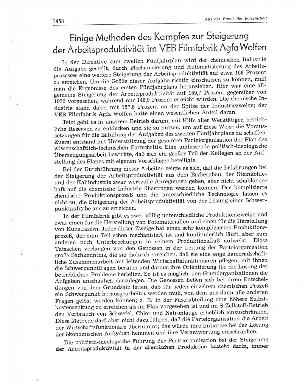 Neuer Weg (NW), Organ des Zentralkomitees (ZK) der SED (Sozialistische Einheitspartei Deutschlands) für Fragen des Parteiaufbaus und des Parteilebens, 11. Jahrgang [Deutsche Demokratische Republik (DDR)] 1956, Seite 1458 (NW ZK SED DDR 1956, S. 1458)