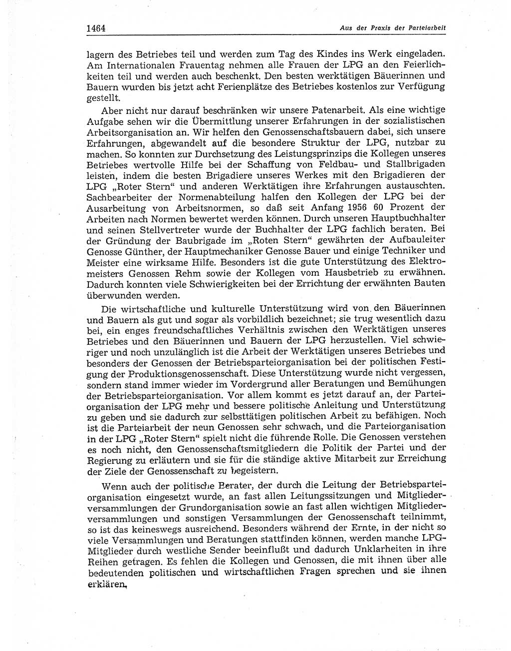 Neuer Weg (NW), Organ des Zentralkomitees (ZK) der SED (Sozialistische Einheitspartei Deutschlands) für Fragen des Parteiaufbaus und des Parteilebens, 11. Jahrgang [Deutsche Demokratische Republik (DDR)] 1956, Seite 1464 (NW ZK SED DDR 1956, S. 1464)