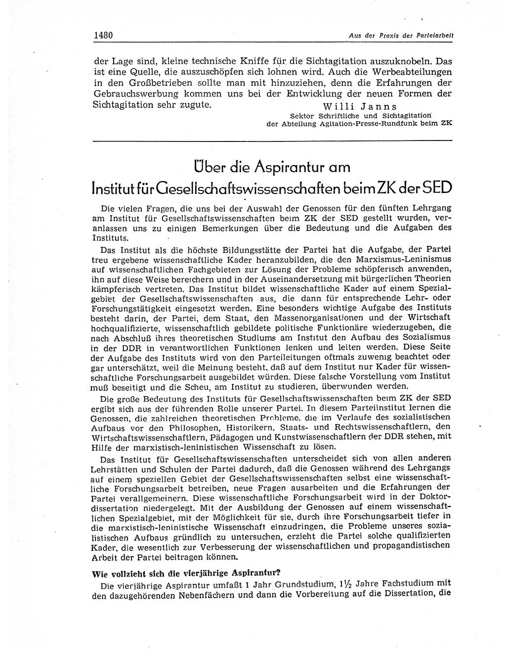 Neuer Weg (NW), Organ des Zentralkomitees (ZK) der SED (Sozialistische Einheitspartei Deutschlands) für Fragen des Parteiaufbaus und des Parteilebens, 11. Jahrgang [Deutsche Demokratische Republik (DDR)] 1956, Seite 1480 (NW ZK SED DDR 1956, S. 1480)