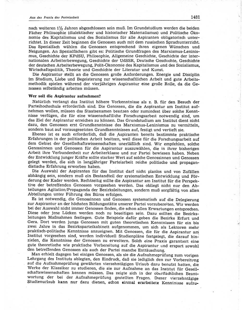 Neuer Weg (NW), Organ des Zentralkomitees (ZK) der SED (Sozialistische Einheitspartei Deutschlands) für Fragen des Parteiaufbaus und des Parteilebens, 11. Jahrgang [Deutsche Demokratische Republik (DDR)] 1956, Seite 1481 (NW ZK SED DDR 1956, S. 1481)