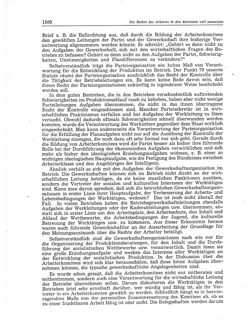 Neuer Weg (NW), Organ des Zentralkomitees (ZK) der SED (Sozialistische Einheitspartei Deutschlands) für Fragen des Parteiaufbaus und des Parteilebens, 11. Jahrgang [Deutsche Demokratische Republik (DDR)] 1956, Seite 1500 (NW ZK SED DDR 1956, S. 1500)