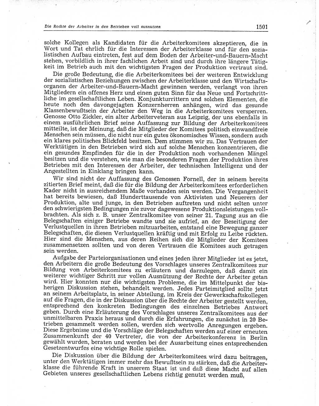 Neuer Weg (NW), Organ des Zentralkomitees (ZK) der SED (Sozialistische Einheitspartei Deutschlands) für Fragen des Parteiaufbaus und des Parteilebens, 11. Jahrgang [Deutsche Demokratische Republik (DDR)] 1956, Seite 1501 (NW ZK SED DDR 1956, S. 1501)