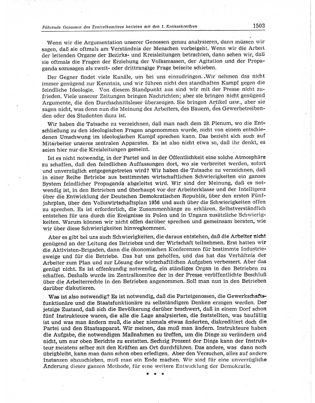 Neuer Weg (NW), Organ des Zentralkomitees (ZK) der SED (Sozialistische Einheitspartei Deutschlands) für Fragen des Parteiaufbaus und des Parteilebens, 11. Jahrgang [Deutsche Demokratische Republik (DDR)] 1956, Seite 1503 (NW ZK SED DDR 1956, S. 1503)