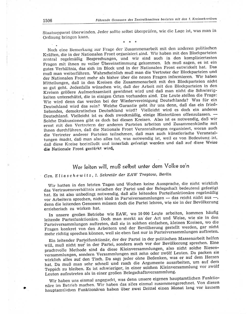 Neuer Weg (NW), Organ des Zentralkomitees (ZK) der SED (Sozialistische Einheitspartei Deutschlands) für Fragen des Parteiaufbaus und des Parteilebens, 11. Jahrgang [Deutsche Demokratische Republik (DDR)] 1956, Seite 1506 (NW ZK SED DDR 1956, S. 1506)