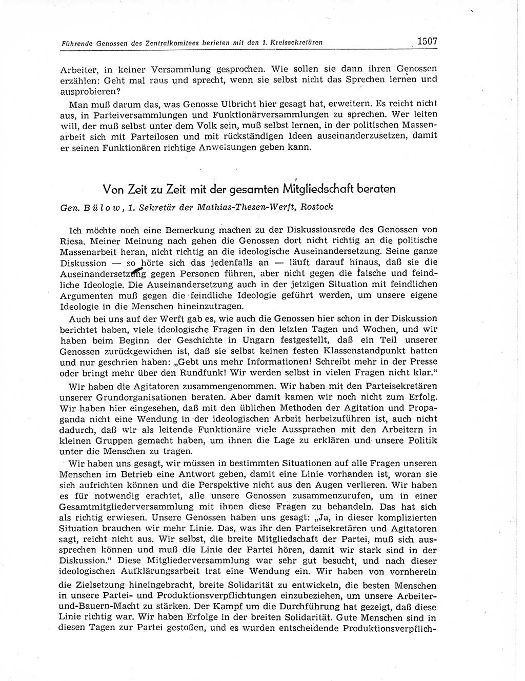 Neuer Weg (NW), Organ des Zentralkomitees (ZK) der SED (Sozialistische Einheitspartei Deutschlands) für Fragen des Parteiaufbaus und des Parteilebens, 11. Jahrgang [Deutsche Demokratische Republik (DDR)] 1956, Seite 1507 (NW ZK SED DDR 1956, S. 1507)