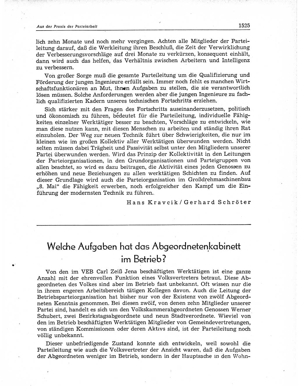 Neuer Weg (NW), Organ des Zentralkomitees (ZK) der SED (Sozialistische Einheitspartei Deutschlands) für Fragen des Parteiaufbaus und des Parteilebens, 11. Jahrgang [Deutsche Demokratische Republik (DDR)] 1956, Seite 1525 (NW ZK SED DDR 1956, S. 1525)