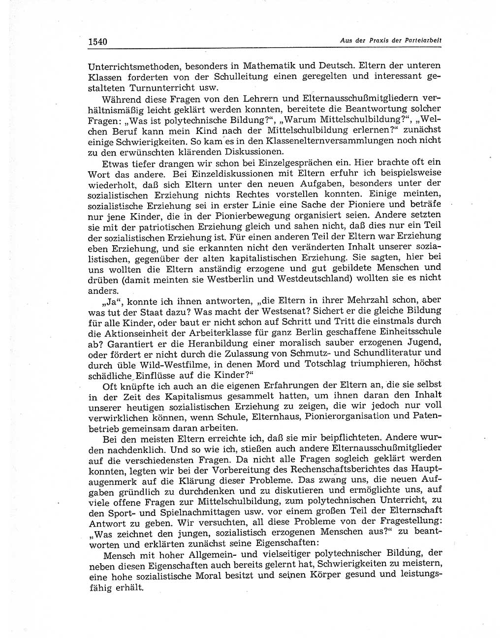 Neuer Weg (NW), Organ des Zentralkomitees (ZK) der SED (Sozialistische Einheitspartei Deutschlands) für Fragen des Parteiaufbaus und des Parteilebens, 11. Jahrgang [Deutsche Demokratische Republik (DDR)] 1956, Seite 1540 (NW ZK SED DDR 1956, S. 1540)