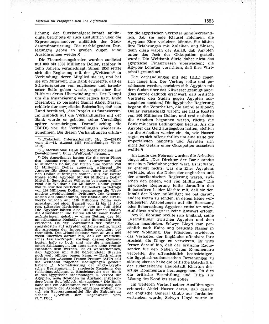 Neuer Weg (NW), Organ des Zentralkomitees (ZK) der SED (Sozialistische Einheitspartei Deutschlands) für Fragen des Parteiaufbaus und des Parteilebens, 11. Jahrgang [Deutsche Demokratische Republik (DDR)] 1956, Seite 1553 (NW ZK SED DDR 1956, S. 1553)