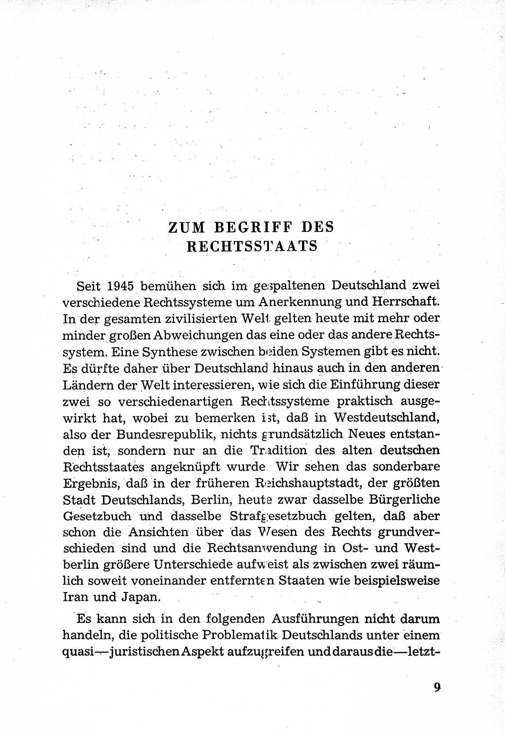 Rechtsstaat in zweierlei Hinsicht, Untersuchungsausschuß freiheitlicher Juristen (UfJ) [Bundesrepublik Deutschland (BRD)] 1956, Seite 9 (R.-St. UfJ BRD 1956, S. 9)