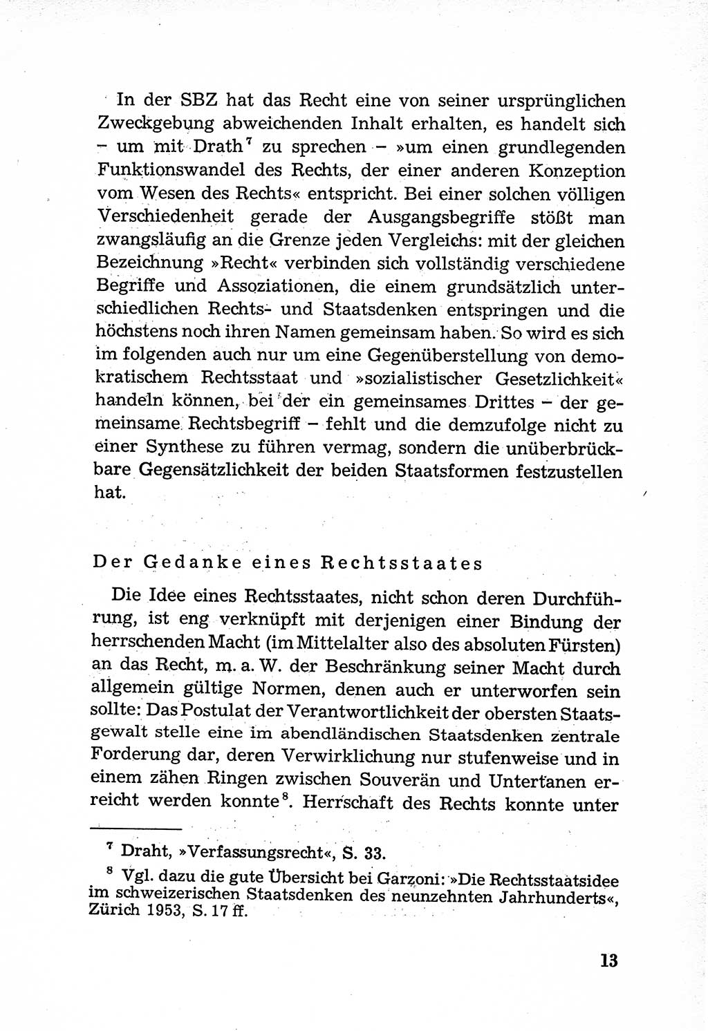 Rechtsstaat in zweierlei Hinsicht, Untersuchungsausschuß freiheitlicher Juristen (UfJ) [Bundesrepublik Deutschland (BRD)] 1956, Seite 13 (R.-St. UfJ BRD 1956, S. 13)