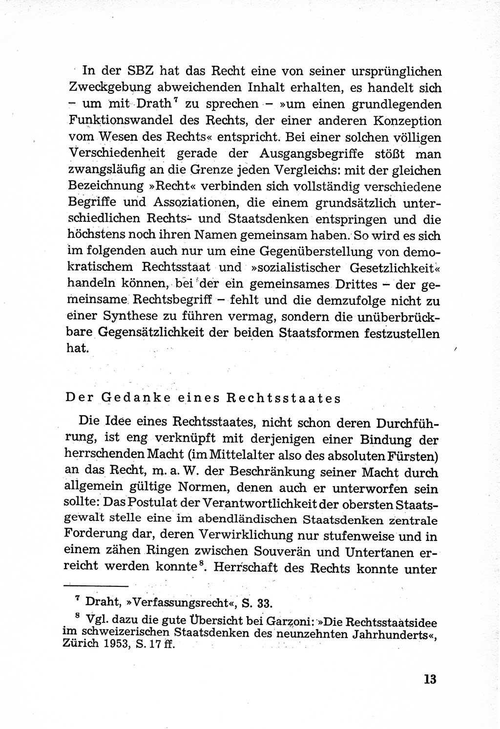 Rechtsstaat in zweierlei Hinsicht, Untersuchungsausschuß freiheitlicher Juristen (UfJ) [Bundesrepublik Deutschland (BRD)] 1956, Seite 13 (R.-St. UfJ BRD 1956, S. 13)