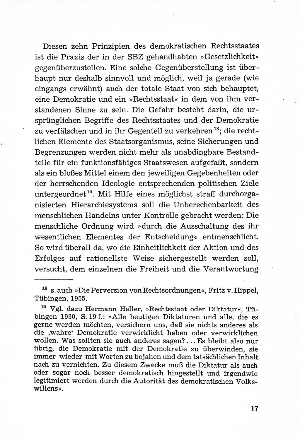 Rechtsstaat in zweierlei Hinsicht, Untersuchungsausschuß freiheitlicher Juristen (UfJ) [Bundesrepublik Deutschland (BRD)] 1956, Seite 17 (R.-St. UfJ BRD 1956, S. 17)