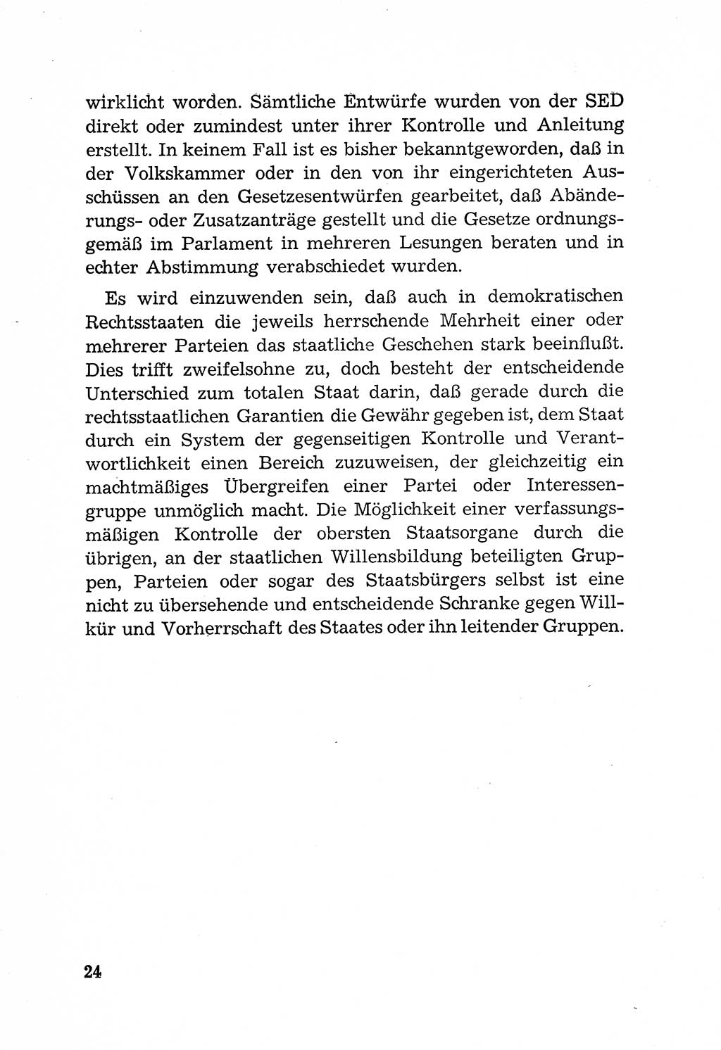 Rechtsstaat in zweierlei Hinsicht, Untersuchungsausschuß freiheitlicher Juristen (UfJ) [Bundesrepublik Deutschland (BRD)] 1956, Seite 24 (R.-St. UfJ BRD 1956, S. 24)