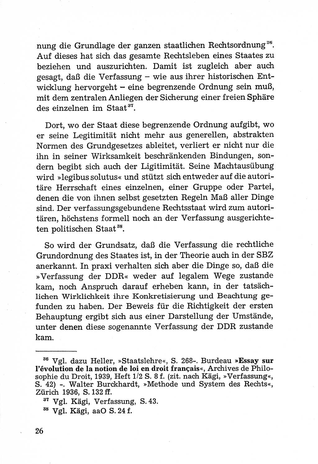 Rechtsstaat in zweierlei Hinsicht, Untersuchungsausschuß freiheitlicher Juristen (UfJ) [Bundesrepublik Deutschland (BRD)] 1956, Seite 26 (R.-St. UfJ BRD 1956, S. 26)