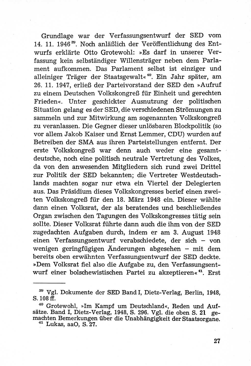 Rechtsstaat in zweierlei Hinsicht, Untersuchungsausschuß freiheitlicher Juristen (UfJ) [Bundesrepublik Deutschland (BRD)] 1956, Seite 27 (R.-St. UfJ BRD 1956, S. 27)